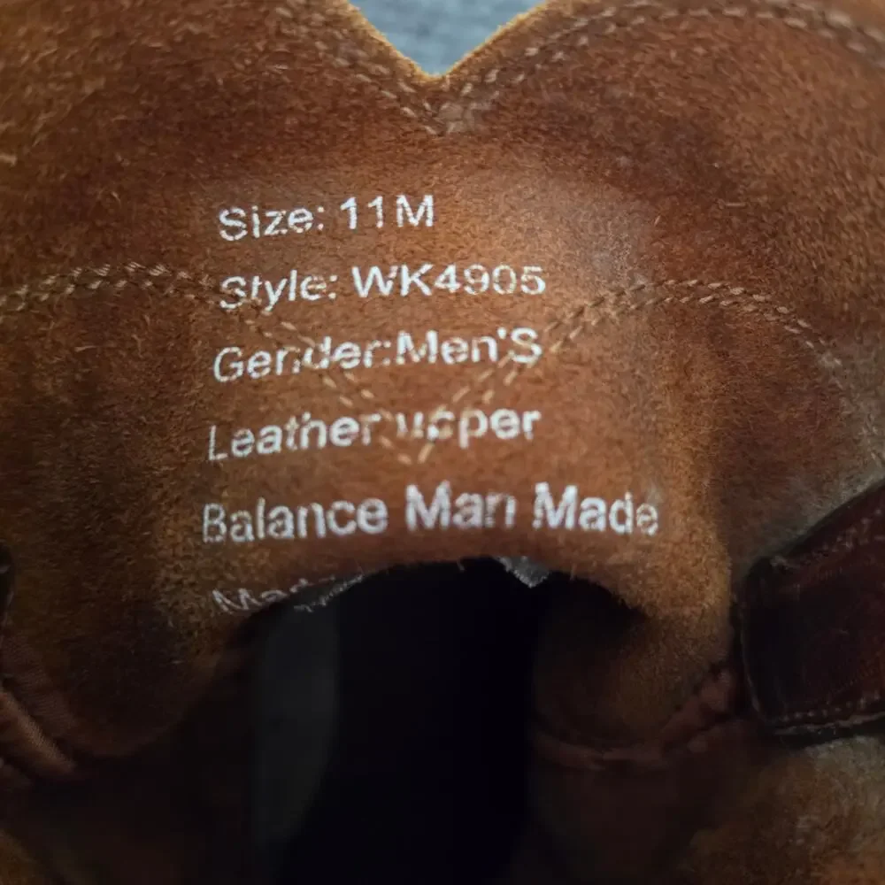 Justin Men's 11M Brown Leather Pull-On Work Boots Slip Resistant Soles